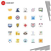 Modern Set of 25 Flat Colors Pictograph of train photo microscope image safety Editable Vector Design Elements