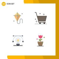 Modern Set of 4 Flat Icons and symbols such as easter idea mardi gras e commerce vector Editable Vector Design Elements