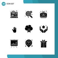 9 Creative Icons Modern Signs and Symbols of career interface business hand body language Editable Vector Design Elements