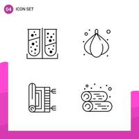 Outline Icon set Pack of 4 Line Icons isolated on White Background for responsive Website Design Print and Mobile Applications vector