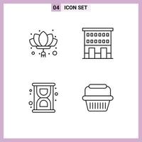 Universal Icon Symbols Group of 4 Modern Filledline Flat Colors of china shops new house loading Editable Vector Design Elements