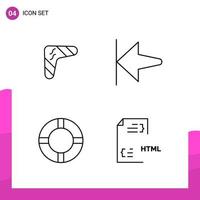 Outline Icon set Pack of 4 Line Icons isolated on White Background for responsive Website Design Print and Mobile Applications vector