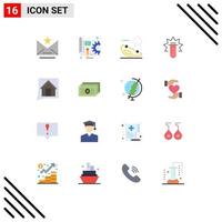 16 Universal Flat Colors Set for Web and Mobile Applications contact us lab accident medical tube Editable Pack of Creative Vector Design Elements