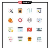 Stock Vector Icon Pack of 16 Line Signs and Symbols for food web drop tool design Editable Pack of Creative Vector Design Elements