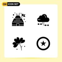 4 Creative Icons for Modern website design and responsive mobile apps 4 Glyph Symbols Signs on White Background 4 Icon Pack vector