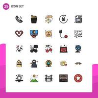 25 iconos creativos signos y símbolos modernos de elementos de diseño de vector editables de factura de ahorro de dinero de corazón