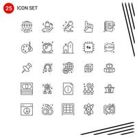 Editable Vector Line Pack of 25 Simple Lines of note book hobby hobbies hobbies usa Editable Vector Design Elements