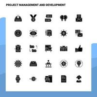 25 Project Management and Development Icon set Solid Glyph Icon Vector Illustration Template For Web and Mobile Ideas for business company