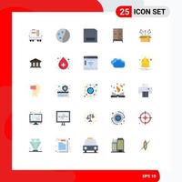 25 iconos creativos, signos y símbolos modernos de lanzamiento, computadoras domésticas, muebles, electrodomésticos, elementos de diseño vectorial editables vector