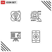 conjunto perfecto de píxeles de iconos de 4 líneas conjunto de iconos de esquema para el diseño de sitios web y la interfaz de aplicaciones móviles vector