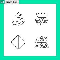Pack of 4 Line Style Icon Set Outline Symbols for print Creative Signs Isolated on White Background 4 Icon Set vector