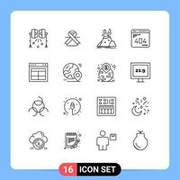 16 Thematic Vector Outlines and Editable Symbols of web development medical develop alert Editable Vector Design Elements