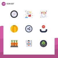 Set of 9 Modern UI Icons Symbols Signs for social media toy laboratory beach ball ball Editable Vector Design Elements