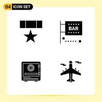 4 Creative Icons for Modern website design and responsive mobile apps 4 Glyph Symbols Signs on White Background 4 Icon Pack vector