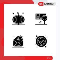 4 Solid Glyph concept for Websites Mobile and Apps cornucopia fraud harvest banking campaign Editable Vector Design Elements
