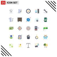 Group of 25 Modern Flat Colors Set for appliances options interface wrench group Editable Vector Design Elements