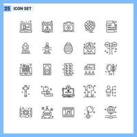 25 Icons Line style Creative Outline Symbols Black Line Icon Sign Isolated on White Background vector