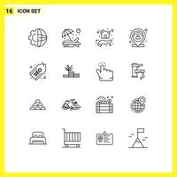 16 Thematic Vector Outlines and Editable Symbols of map customer sun shelter home Editable Vector Design Elements