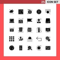 Set of 25 Modern UI Icons Symbols Signs for barcode navigation network down arrow Editable Vector Design Elements