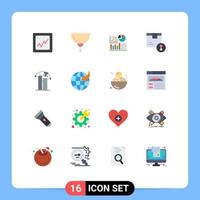 Universal Icon Symbols Group of 16 Modern Flat Colors of smart city product success logistic certificate Editable Pack of Creative Vector Design Elements