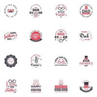 Happy fathers day 16 Black and Pink vintage retro type font Illustrator eps10 Editable Vector Design Elements