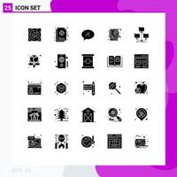 25 Thematic Vector Solid Glyphs and Editable Symbols of seo development strategic case study chating Editable Vector Design Elements