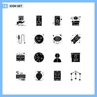 16 Creative Icons Modern Signs and Symbols of cable model file box security Editable Vector Design Elements