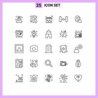 Group of 25 Modern Lines Set for romantic chat message advertising chat bubble van Editable Vector Design Elements
