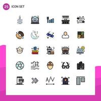 25 iconos creativos, signos y símbolos modernos de invención directa de zumbido, pub, ciudad, elementos de diseño vectorial editables