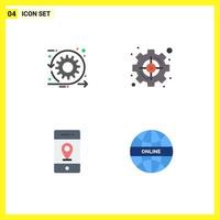 4 Universal Flat Icons Set for Web and Mobile Applications agile target sprint management map Editable Vector Design Elements