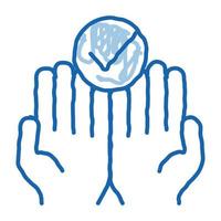 Hands Fingers Palms Up Approved Mark doodle icon hand drawn illustration vector