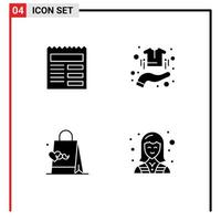 4 iconos creativos signos y símbolos modernos del documento papá ui venta día del padre elementos de diseño vectorial editables vector