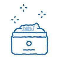 effective cream in jar doodle icon hand drawn illustration vector