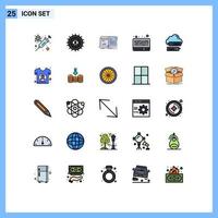 Universal Icon Symbols Group of 25 Modern Filled line Flat Colors of online chat book sound mixer Editable Vector Design Elements