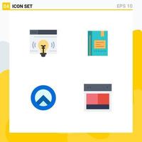 4 Universal Flat Icon Signs Symbols of interface notebook bulb education shield Editable Vector Design Elements