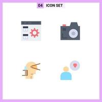 Universal Icon Symbols Group of 4 Modern Flat Icons of app forward development communication path Editable Vector Design Elements