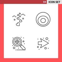 4 símbolos de contorno de estilo de línea de paquete de iconos sobre fondo blanco signos simples para diseño general vector
