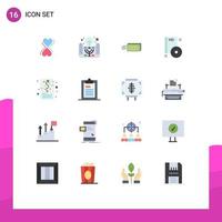 Set of 16 Modern UI Icons Symbols Signs for goal disc business compact bluray Editable Pack of Creative Vector Design Elements