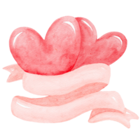 mignon aquarelle rose rose doux ruban bannière étiquette dessin illustration png