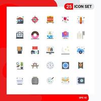 25 Creative Icons Modern Signs and Symbols of book propose target love rose Editable Vector Design Elements