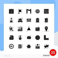 25 Creative Icons Modern Signs and Symbols of development application finish network global Editable Vector Design Elements