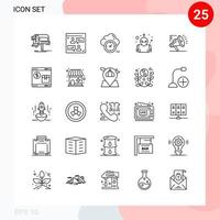 Vector Pack of 25 Icons in Line Style Creative Outline Pack isolated on White Background for Web and Mobile