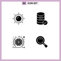 Universal Icon Symbols Group of 4 Modern Solid Glyphs of landscape return hosting web glass Editable Vector Design Elements