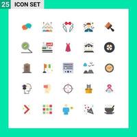 Set of 25 Vector Flat Colors on Grid for learn suit management love bow Editable Vector Design Elements
