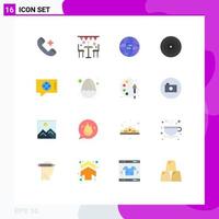 Group of 16 Modern Flat Colors Set for target finance outdoor eye computing Editable Pack of Creative Vector Design Elements