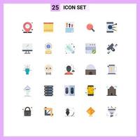 Editable Vector Line Pack of 25 Simple Flat Colors of table pong hardware report document Editable Vector Design Elements