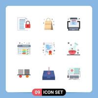 9 Universal Flat Color Signs Symbols of certification optimize american development web Editable Vector Design Elements