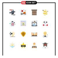 Set of 16 Modern UI Icons Symbols Signs for goal aim decor spring egg Editable Pack of Creative Vector Design Elements