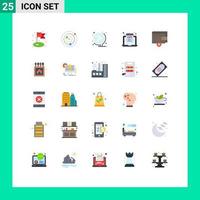 Mobile Interface Flat Color Set of 25 Pictograms of delete programming school html coding coding Editable Vector Design Elements