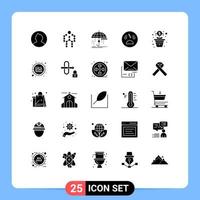 Solid Glyph Pack of 25 Universal Symbols of spooky halloween motion dead money Editable Vector Design Elements